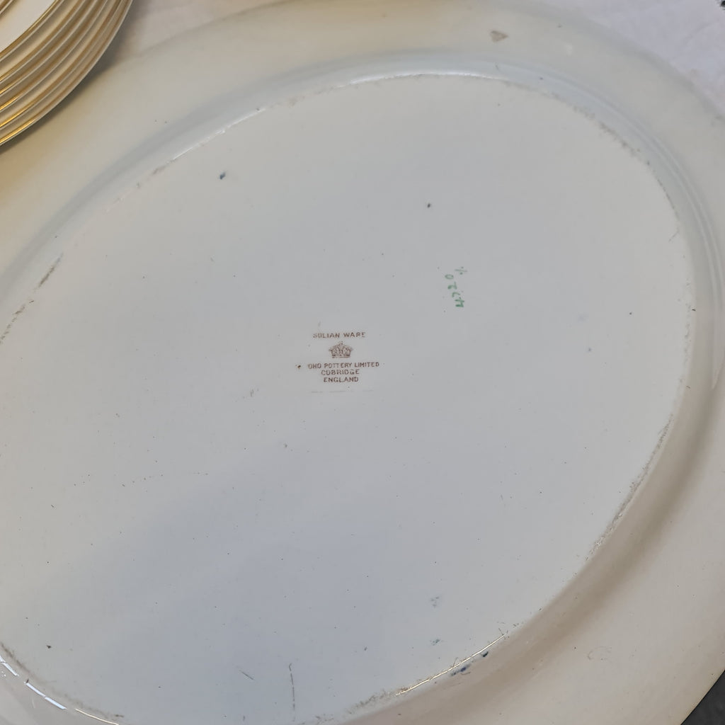 Solian Ware Soho Pottery Cobridge England Big Platter; Cloisonné Plate- Indian Tree