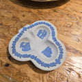 Rare Wedgwood white and blue jasperware trinket dish