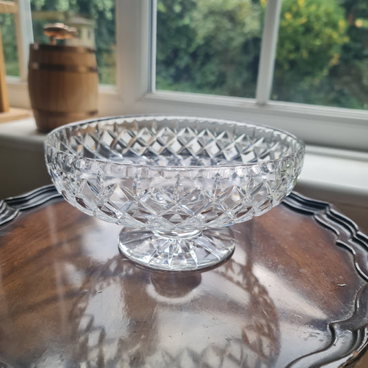 High quality Webb Corbett vintage crystal bowl on foot