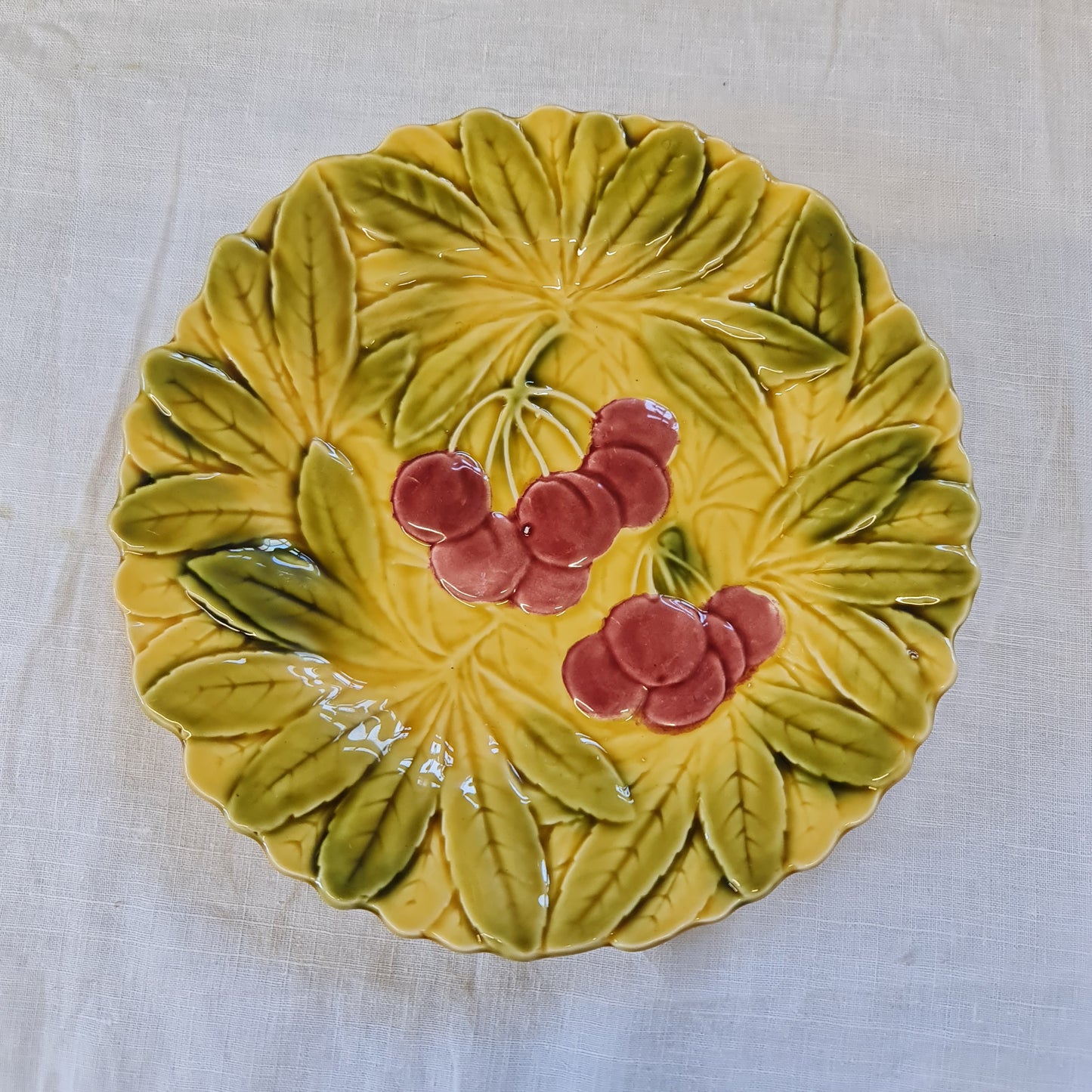 19th C. Sarreguemines Majolica Fruit Plates