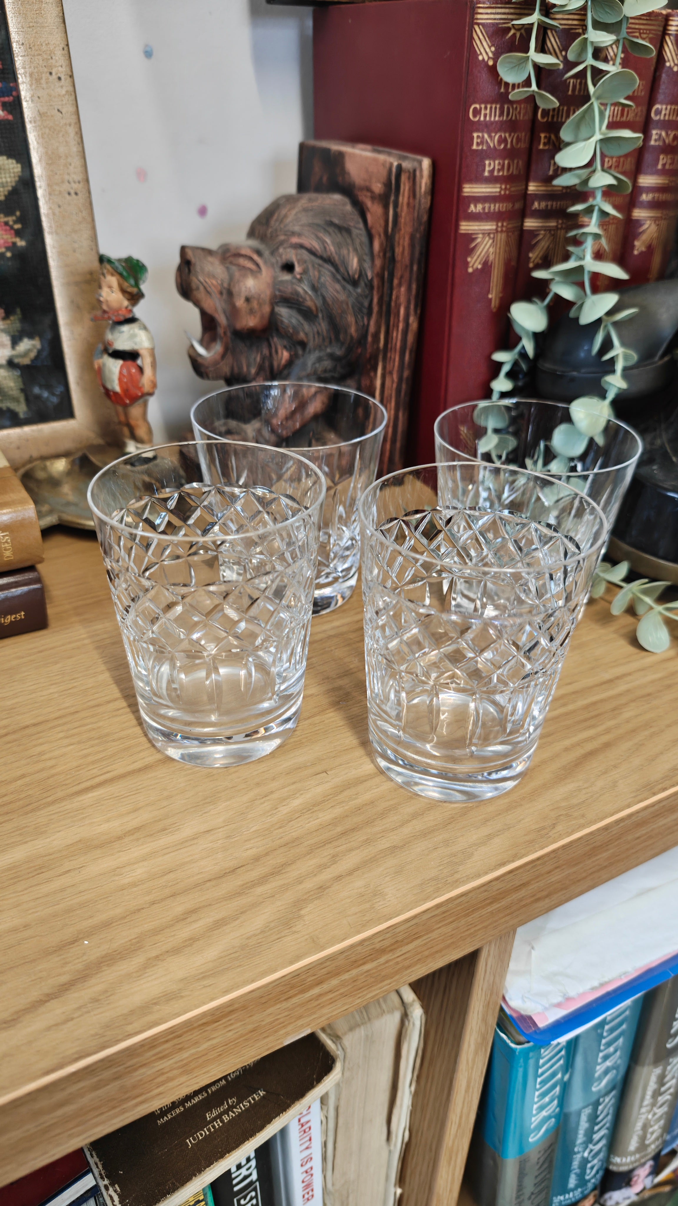 High quality crystal drink glass x 4
