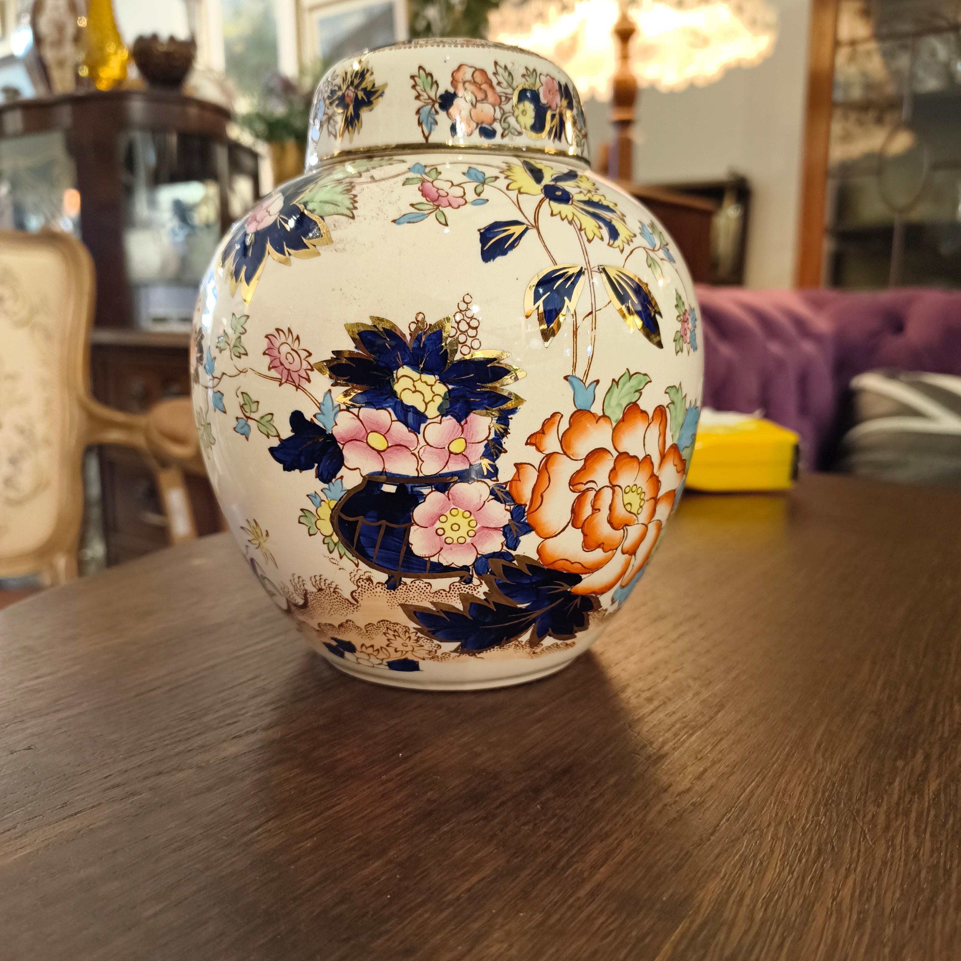 Mason's Ironstone Hand-Painted Ginger Jar