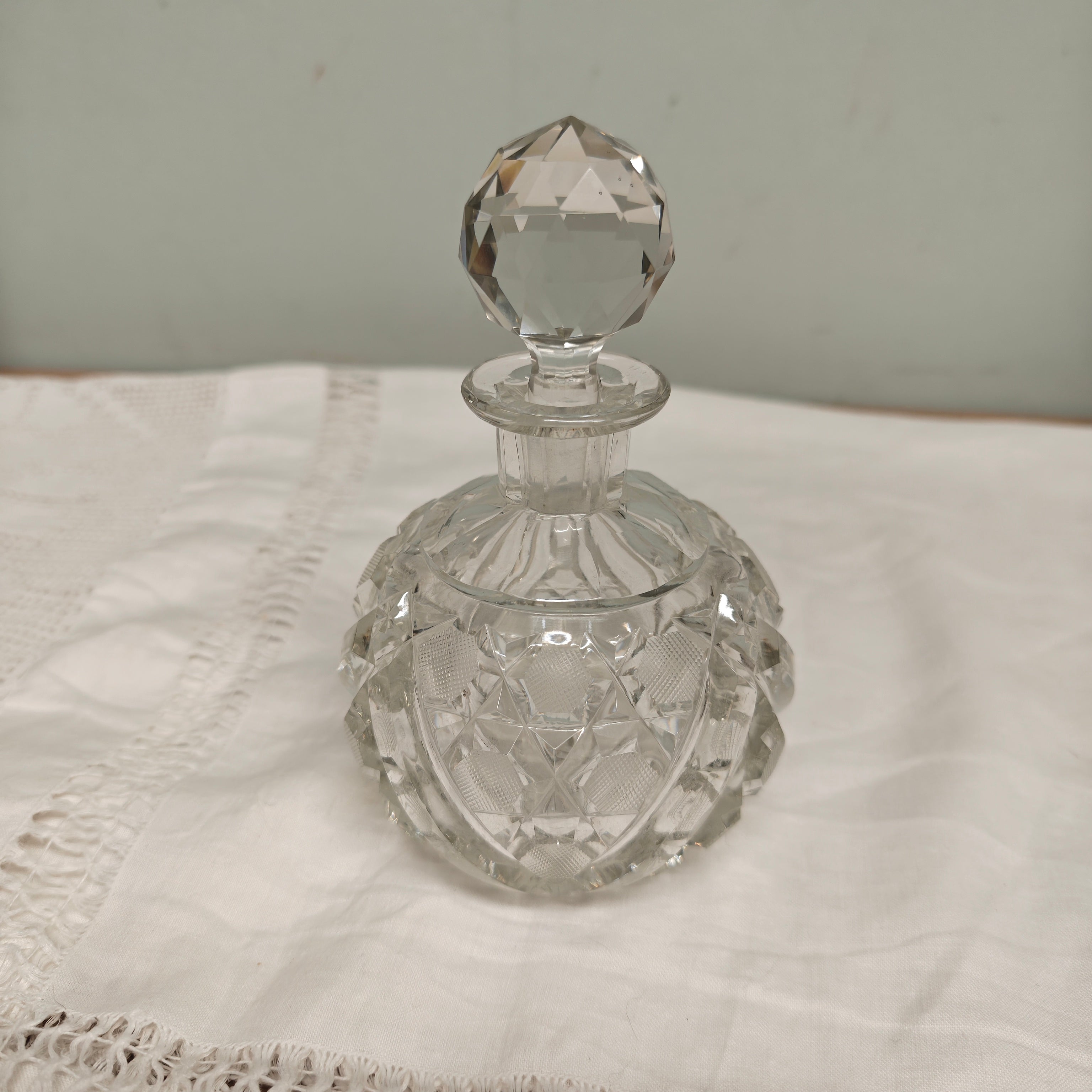 Vintage pressed glass small decanter