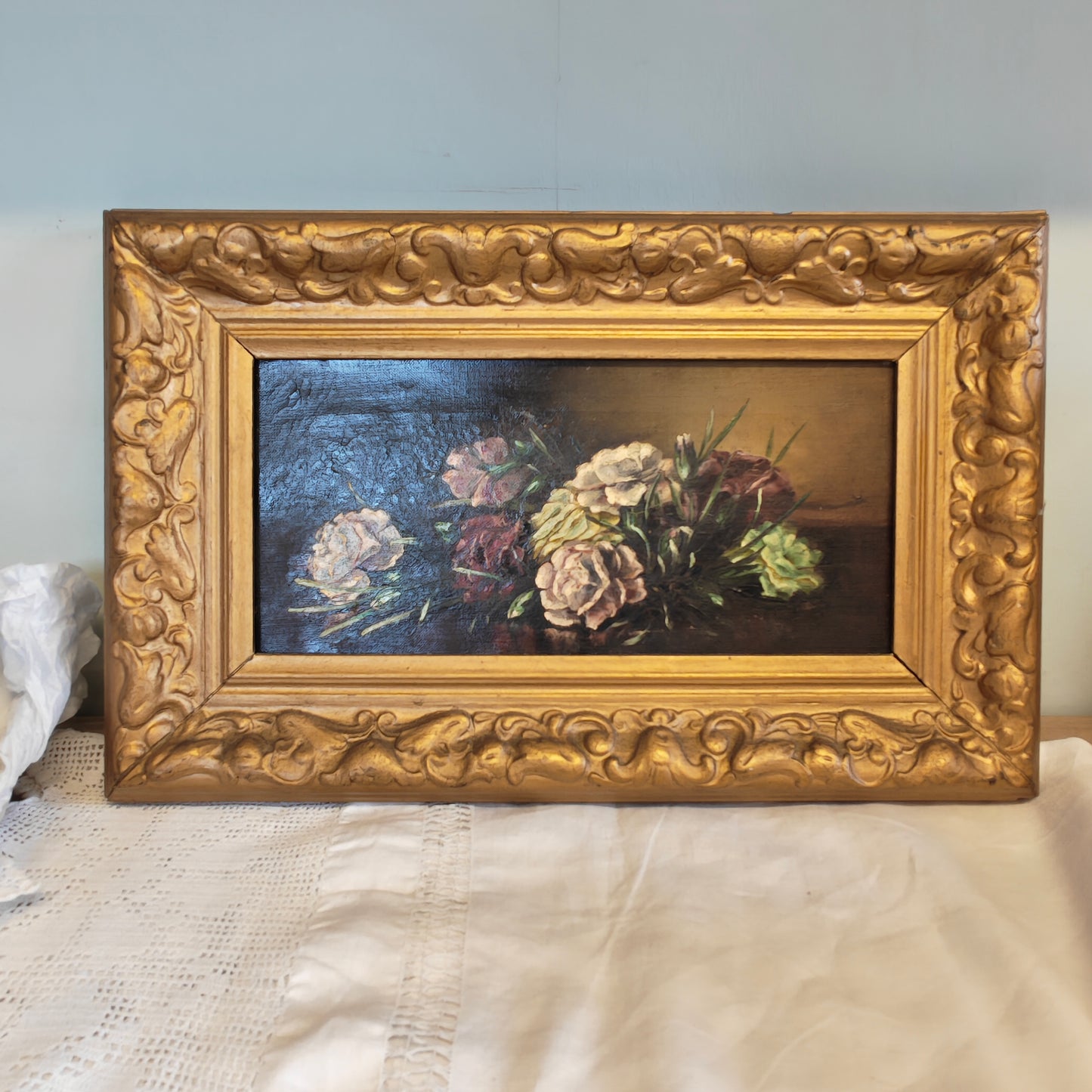 Antique original oil painting by British artist TH walker