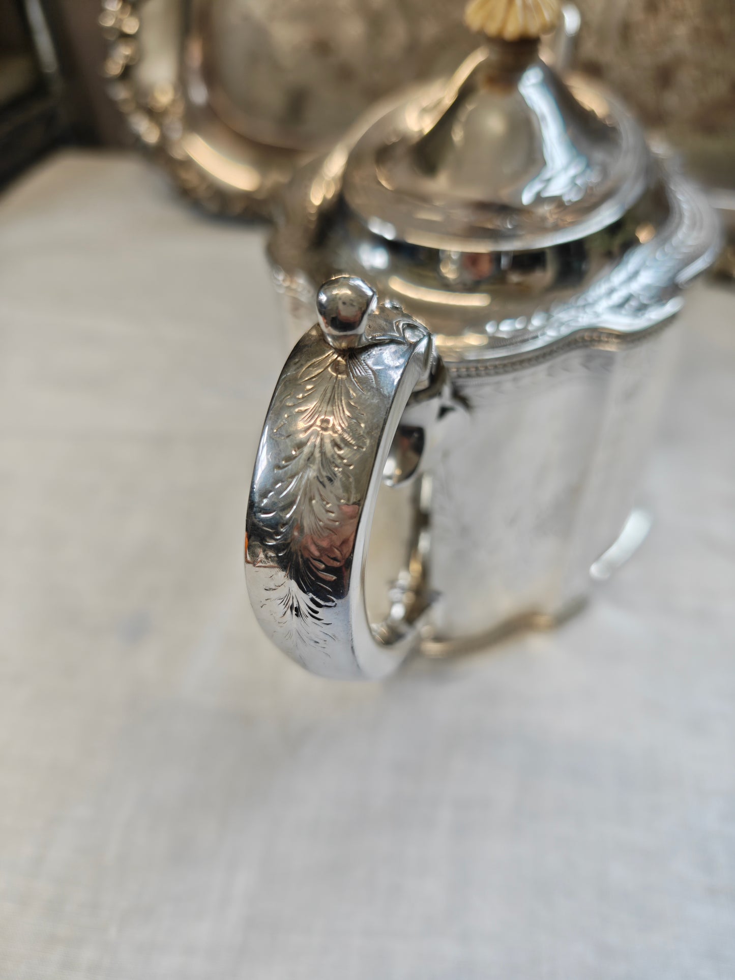 Exquisite Sterling Silver 1867 tea pot Martin Hall & Co London