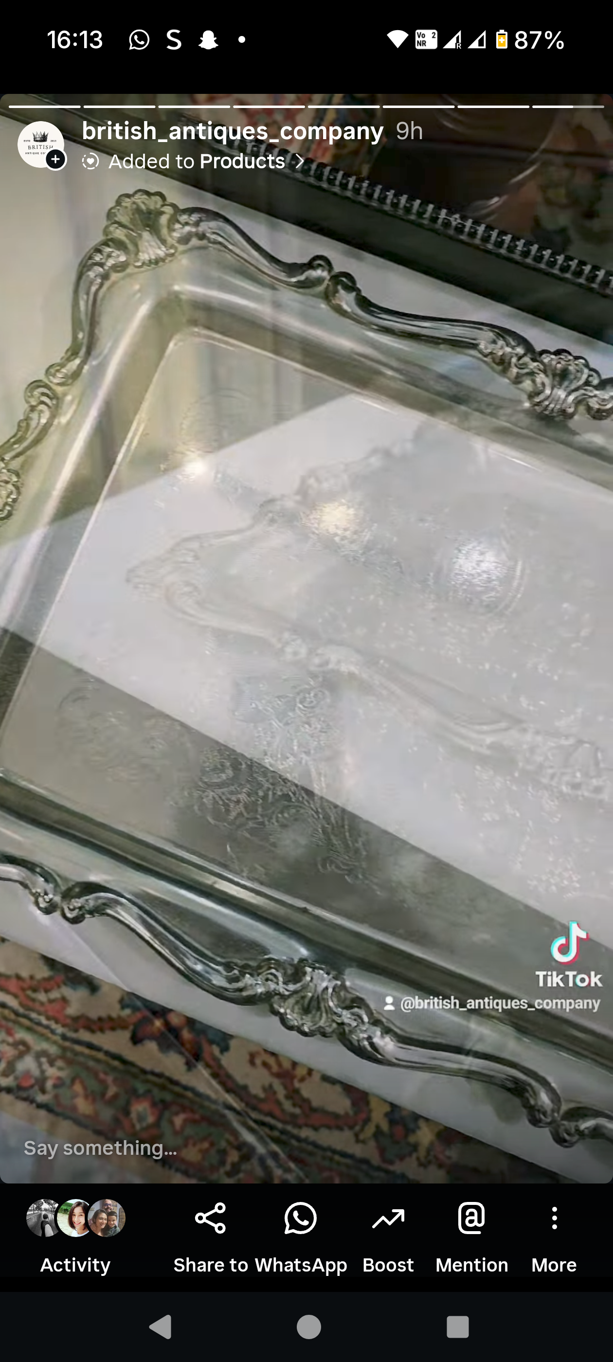 Antique Italian Silver-Plated Vintage Tray c. 1900