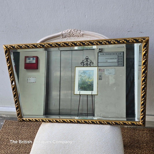 Ornate Giltwood Rectangular Wall Mirror with Decorative Frame
