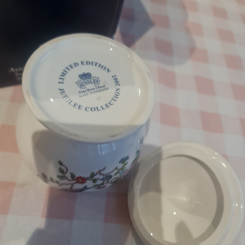 Limited edition Aynsley fine bone china canister with lid