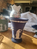 Rare Wedgwood Jasperware dark blue vase