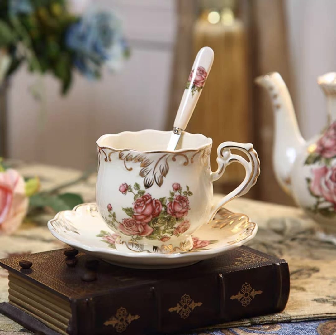 High Quality Rose Teacup and Saucer