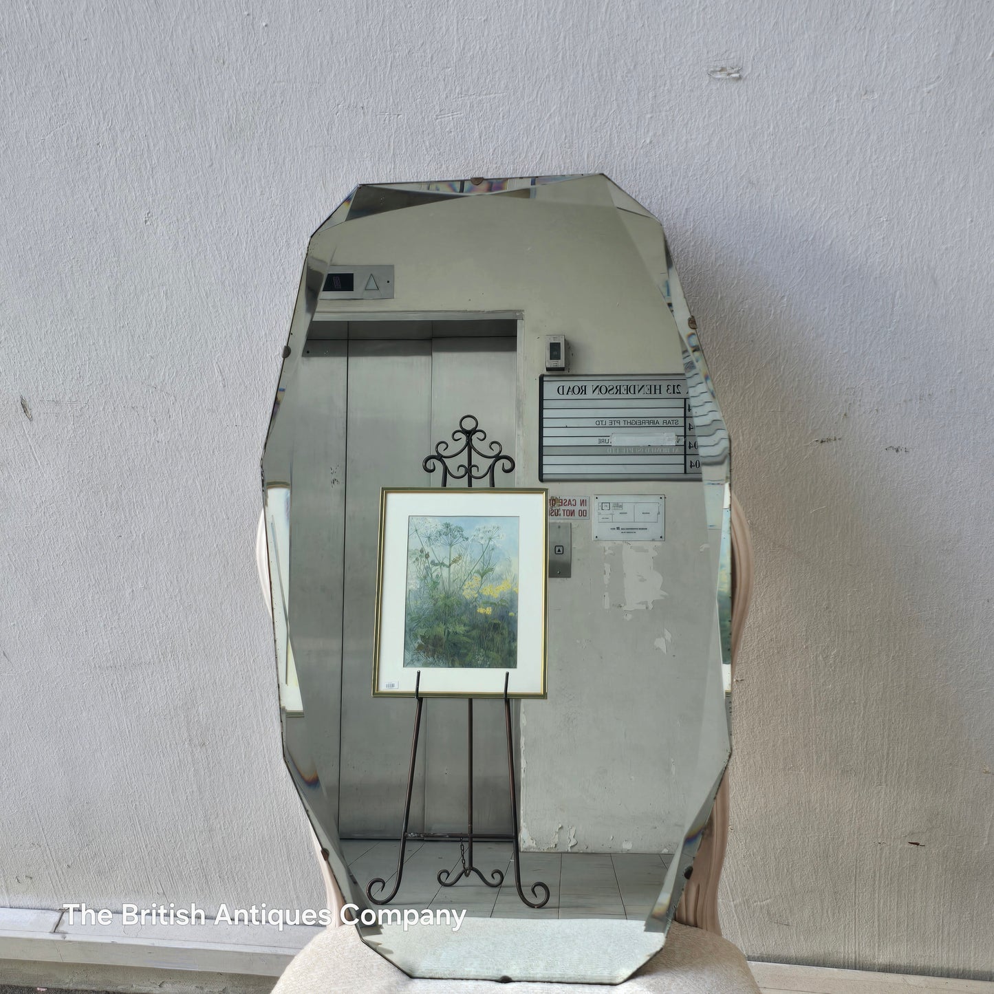 Striking Art Deco / Mid-Century Frameless Bevelled Mirror