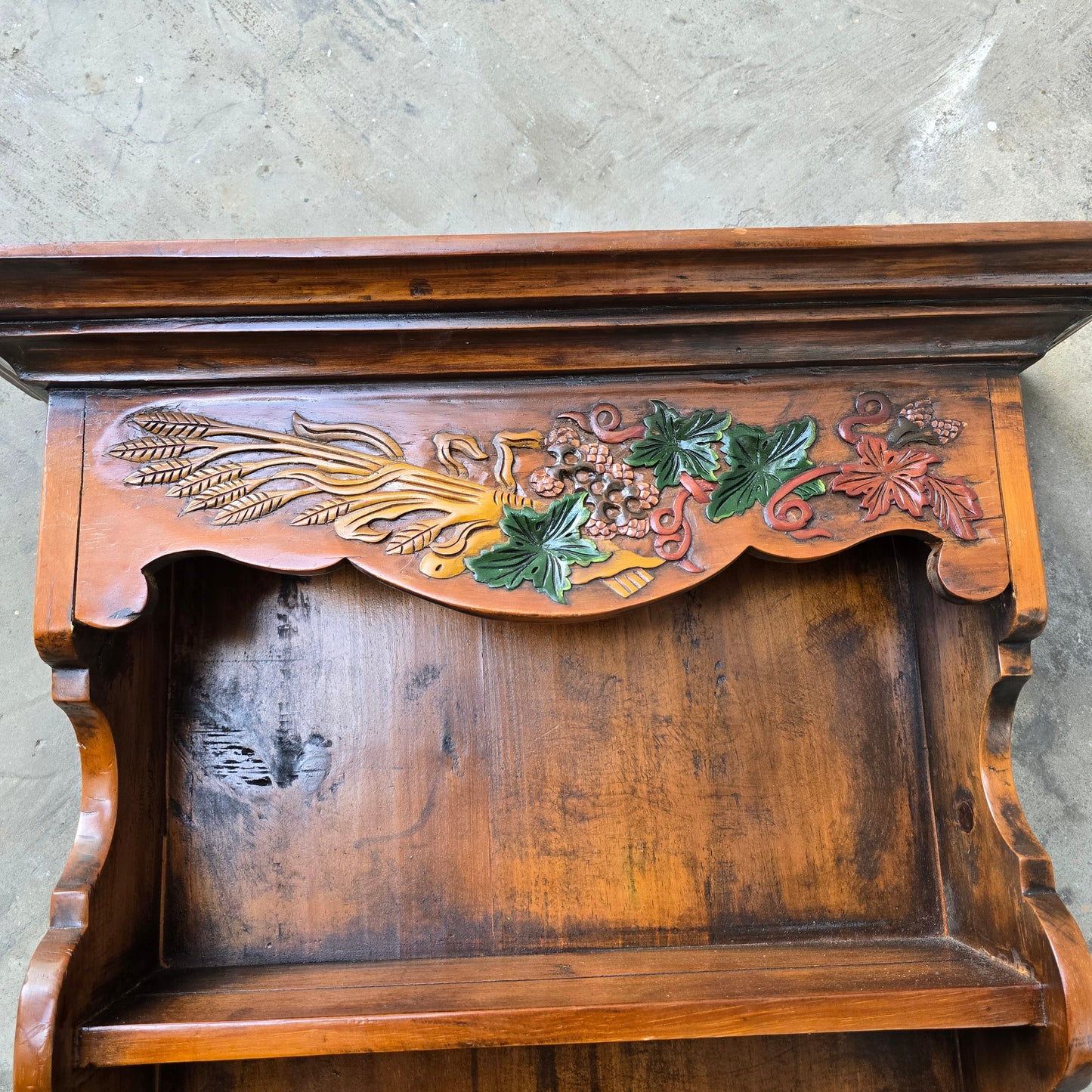 Antique French Wall Rack with Small Drawers