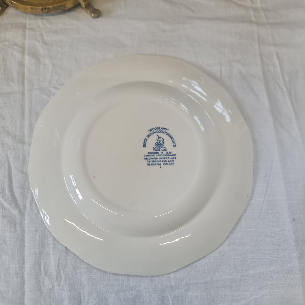 Vintage Enoch Wedgwood blue and white dinner plate