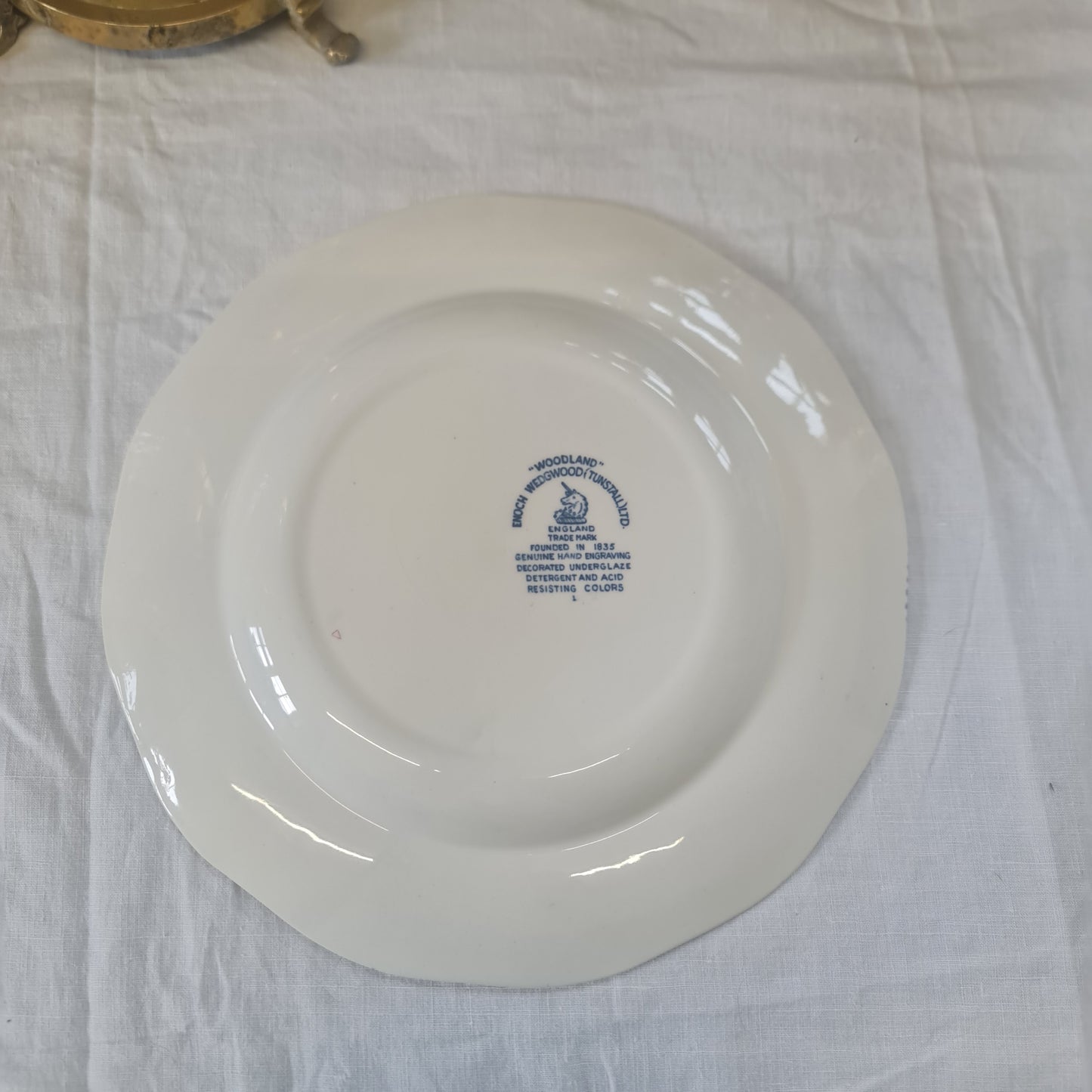 Vintage Enoch Wedgwood blue and white dinner plate