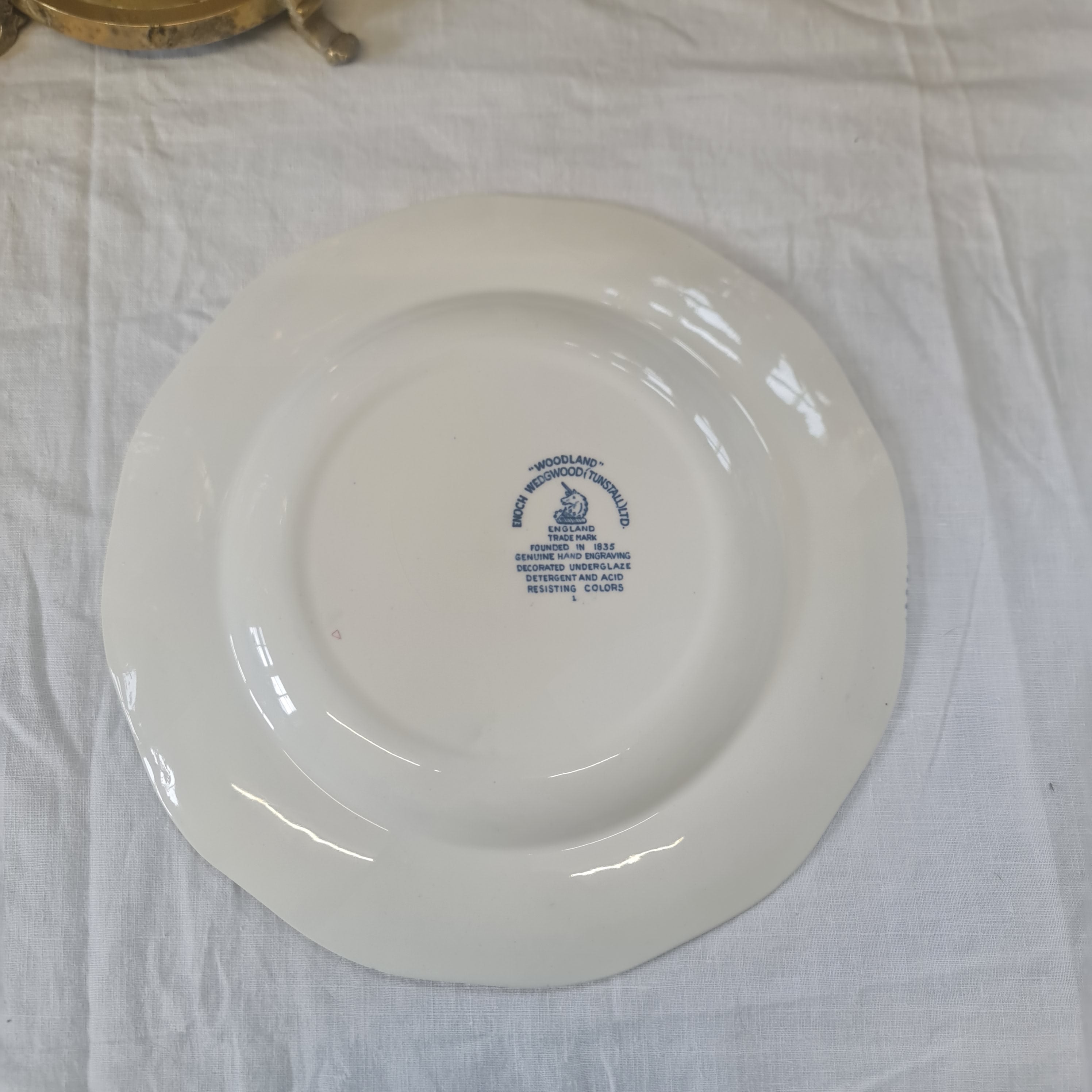 Vintage Enoch Wedgwood blue and white dinner plate
