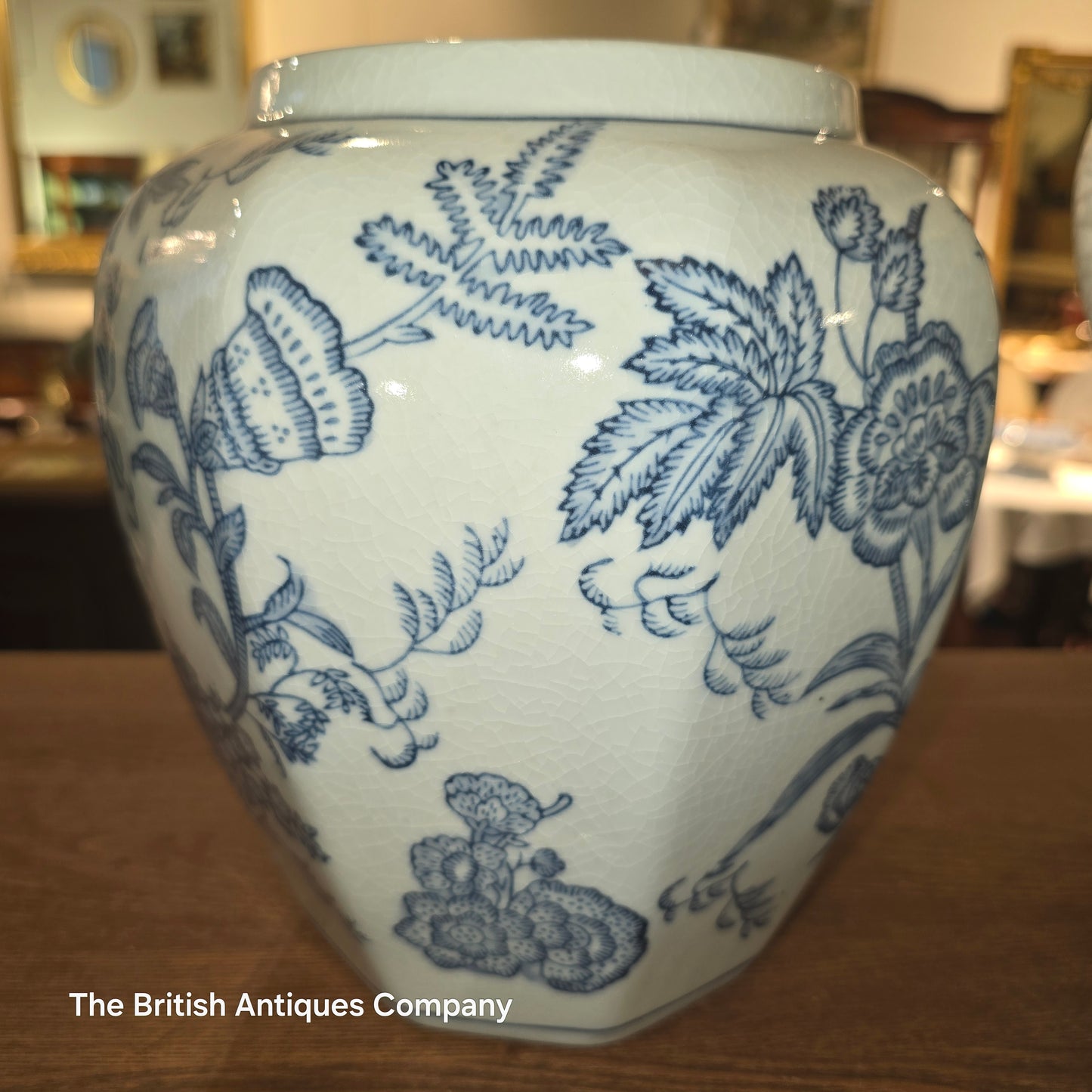 Chinoiserie Blue and White Porcelain Flora Vase