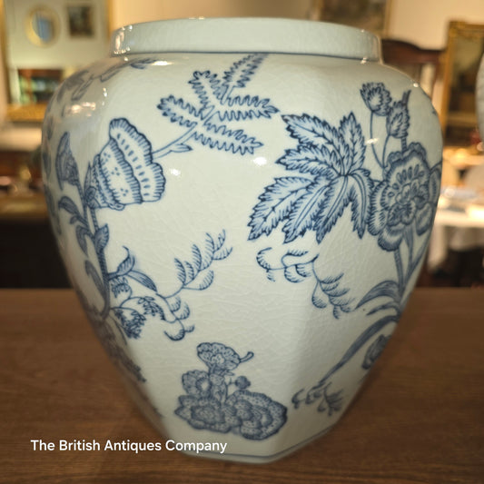 Chinoiserie Blue and White Porcelain Flora Vase