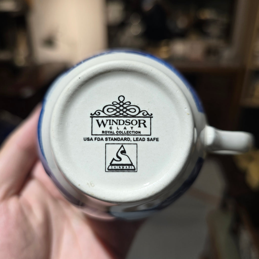 Windsor Clay Royal Collection Blue & White Scenic Watermill Mug