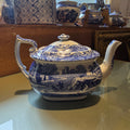 Vintage Spode Blue Italian Teapot, Circa 1950s