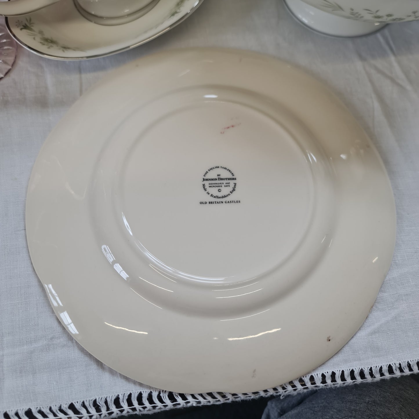 Johnson brother cranberry plate - old English castle