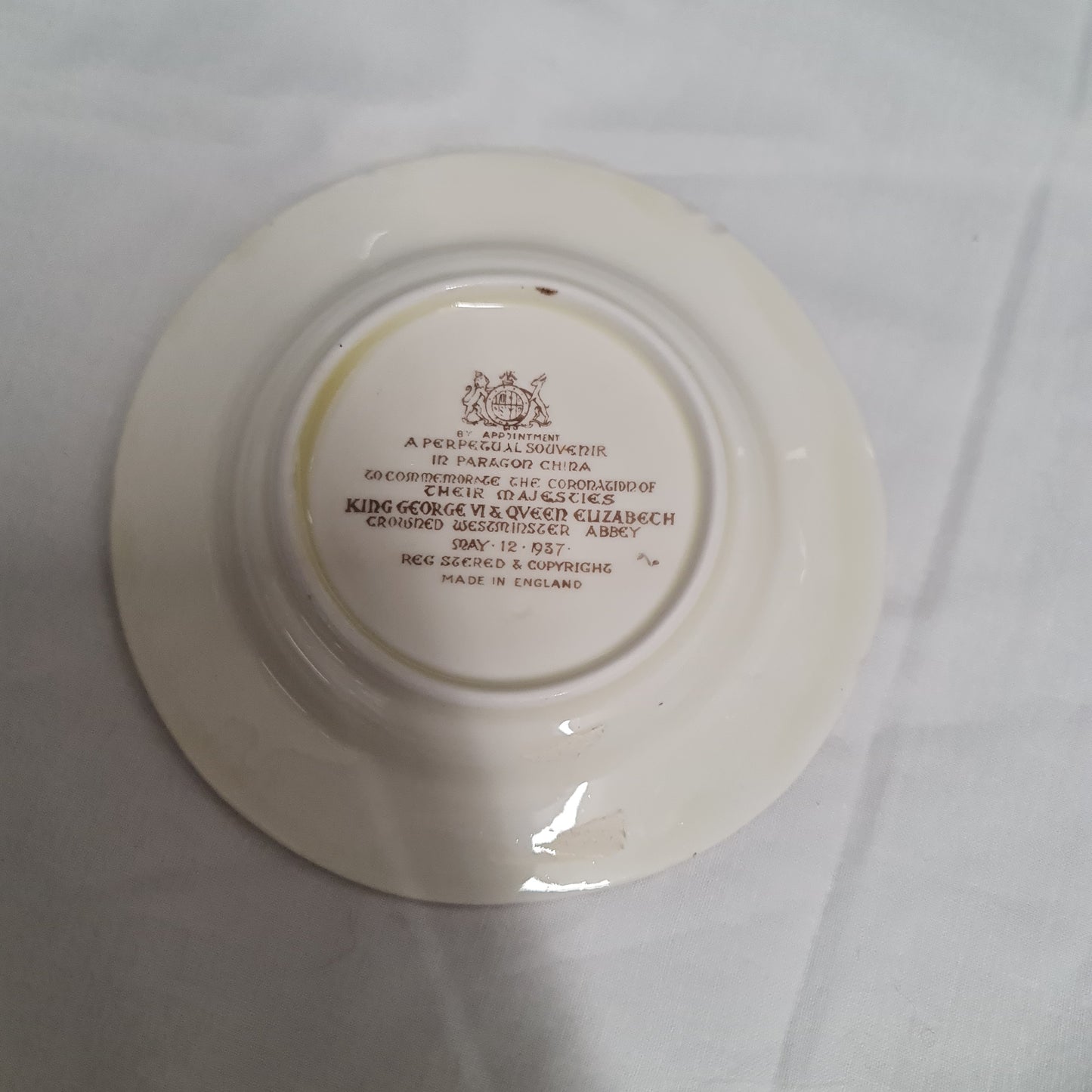 Rare PARAGON 1937 King George abd Queen Elizabeth commemorate Ashray