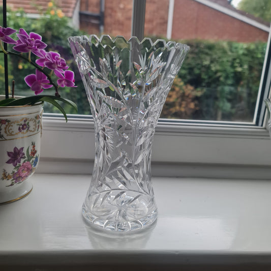 Waterford handcut crystal vase - minor nip on base