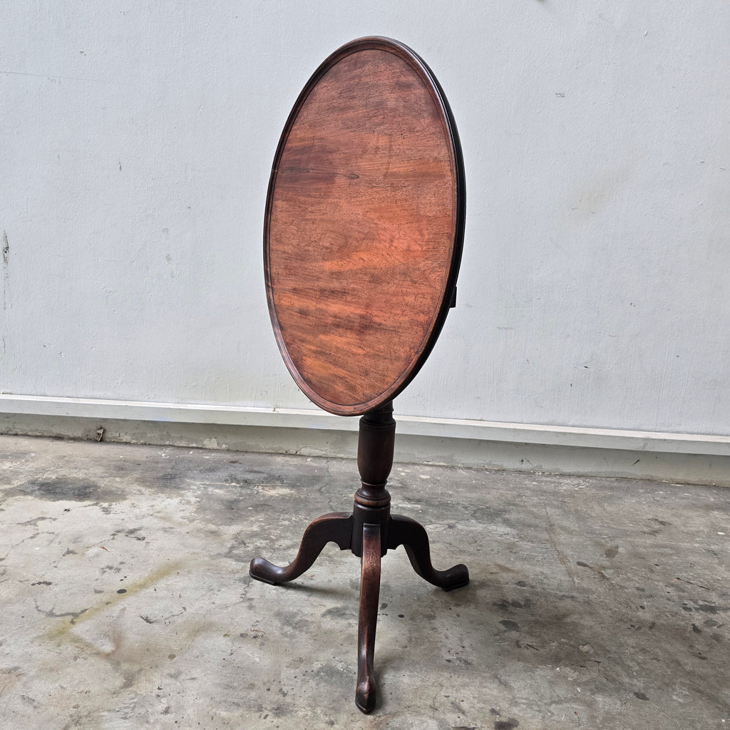 Antique Mahogany Tilt Top Table, Georgian Tripod Side Table