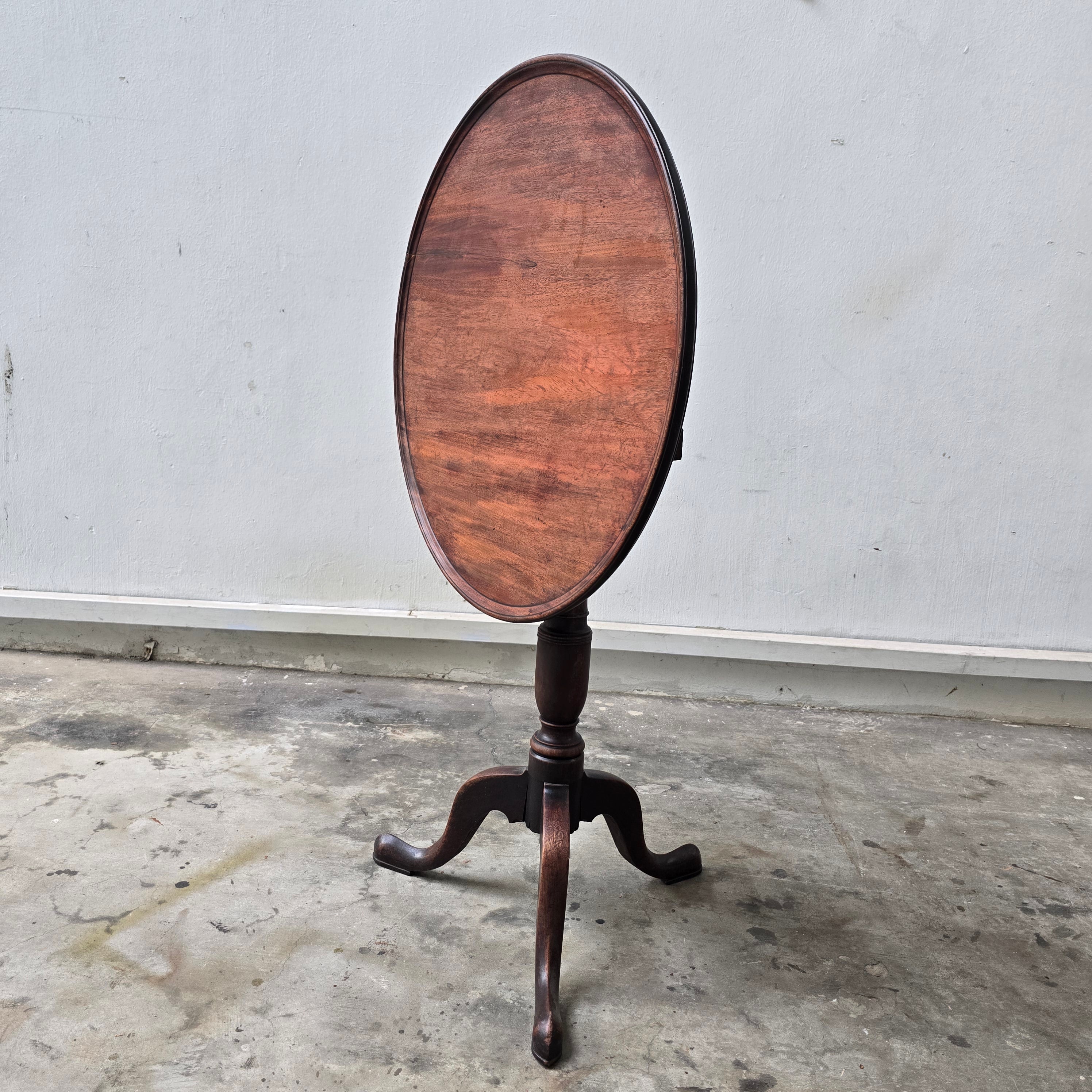 Antique Mahogany Tilt Top Table, Georgian Tripod Side Table