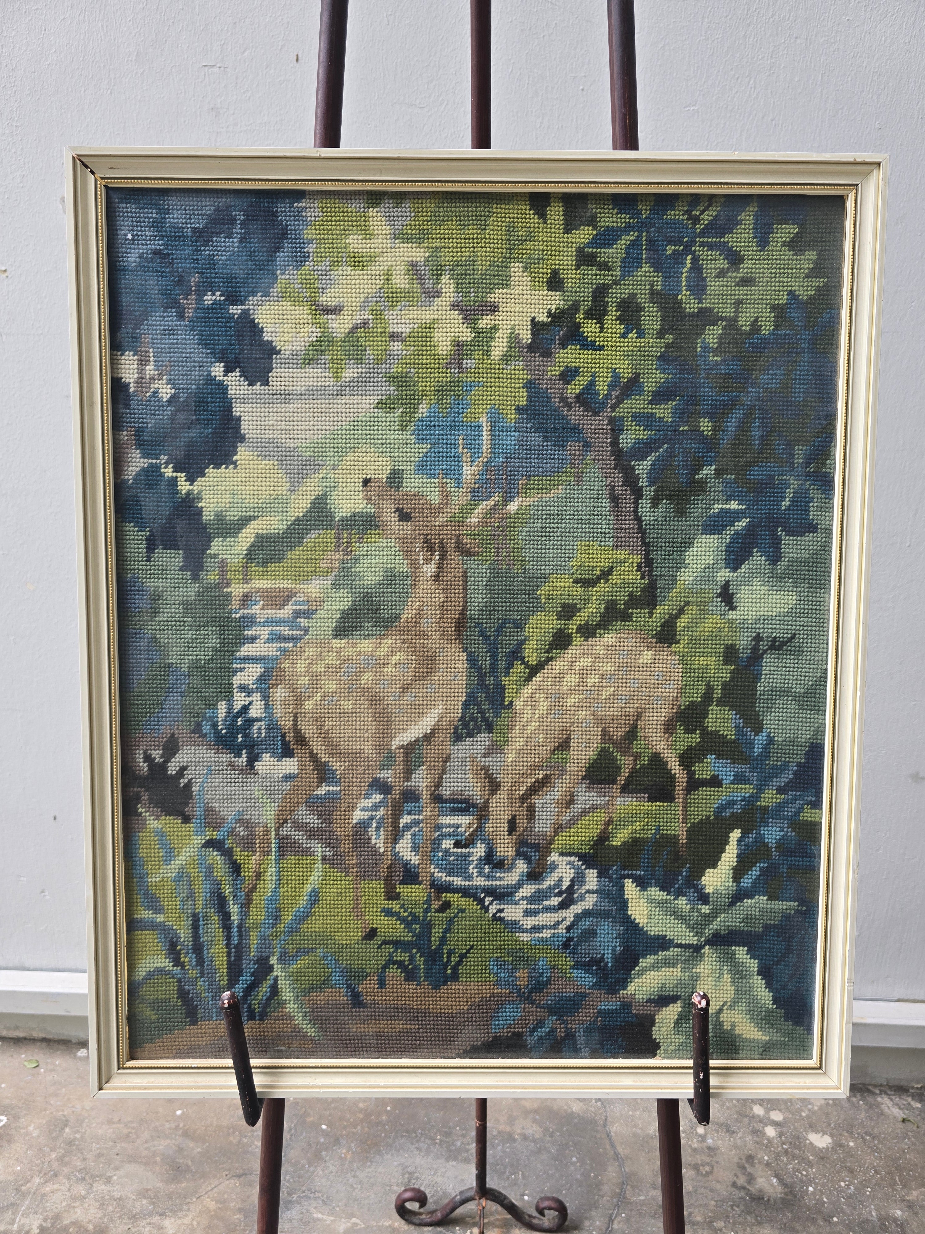 Vintage penelope tapestry stag deer