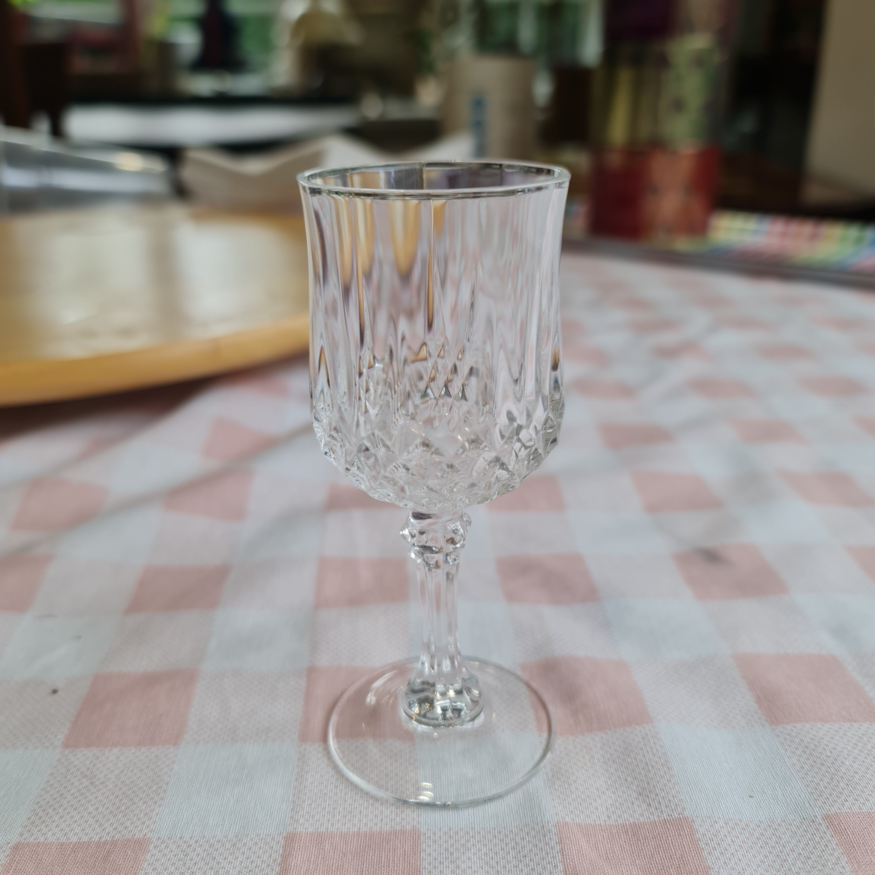 Vintage good quality  port wine glass diamond cut