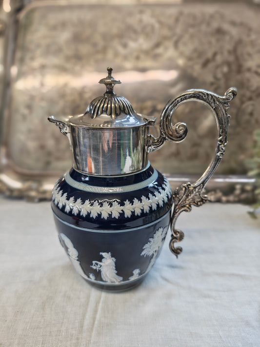 19th century Copeland pitcher with silver plated spout