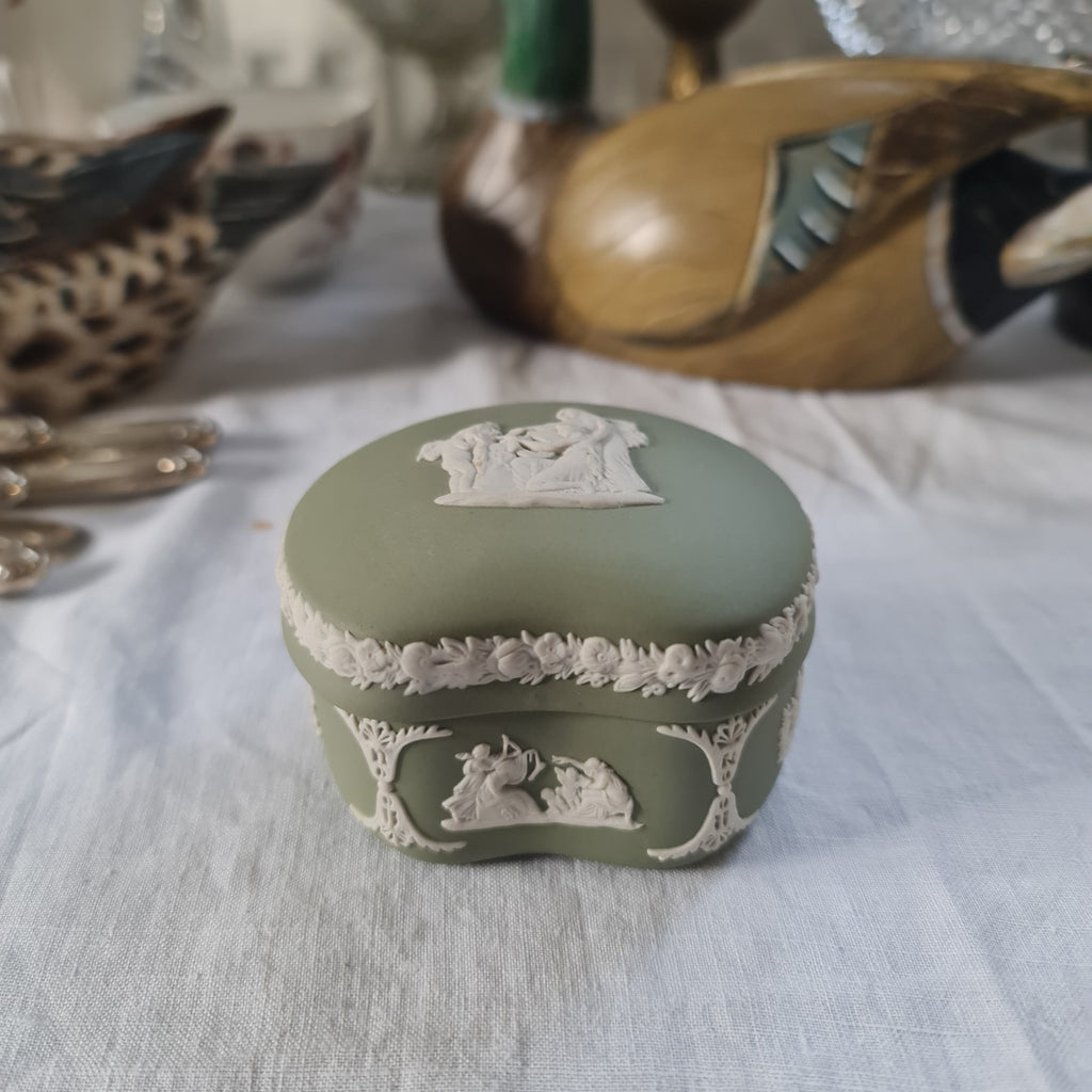 Wedgwood Jasperware sage green Trinket Box