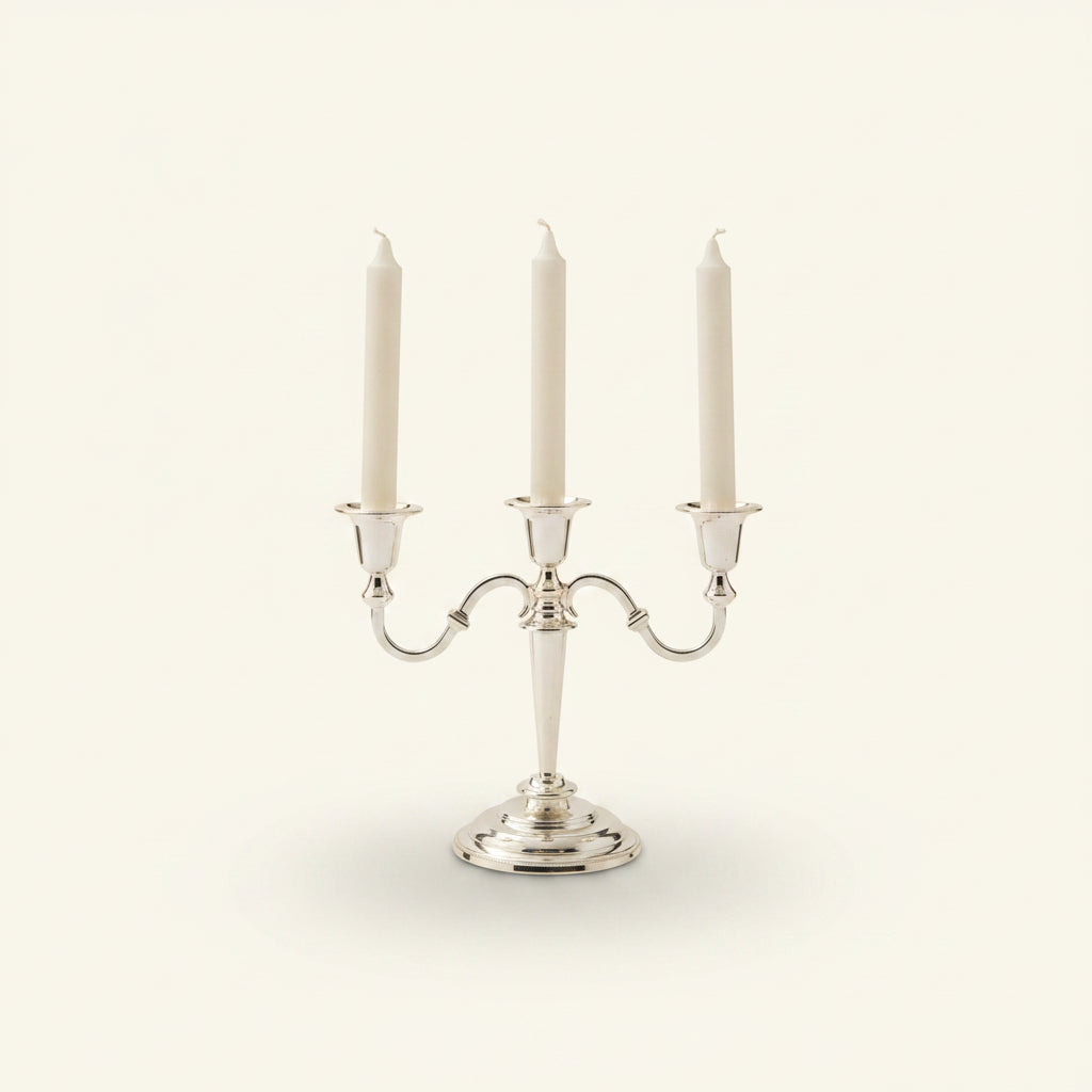 Elegant 3 light Silver-Plated Candelabra