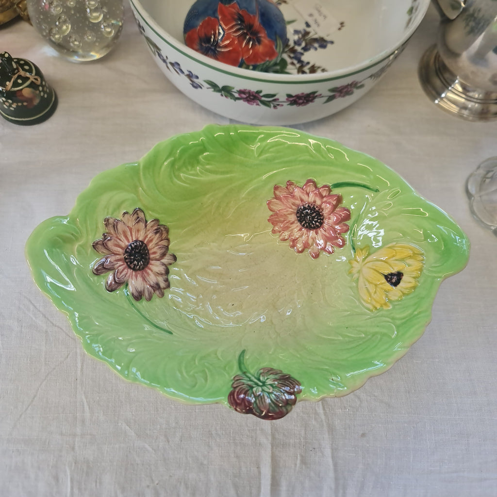 Vintage SHORTER & SON - Dahlia  - Hand Painted oval dish - defect
