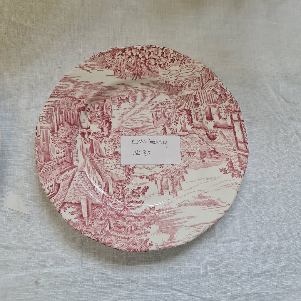 Vintage cranberry side plate