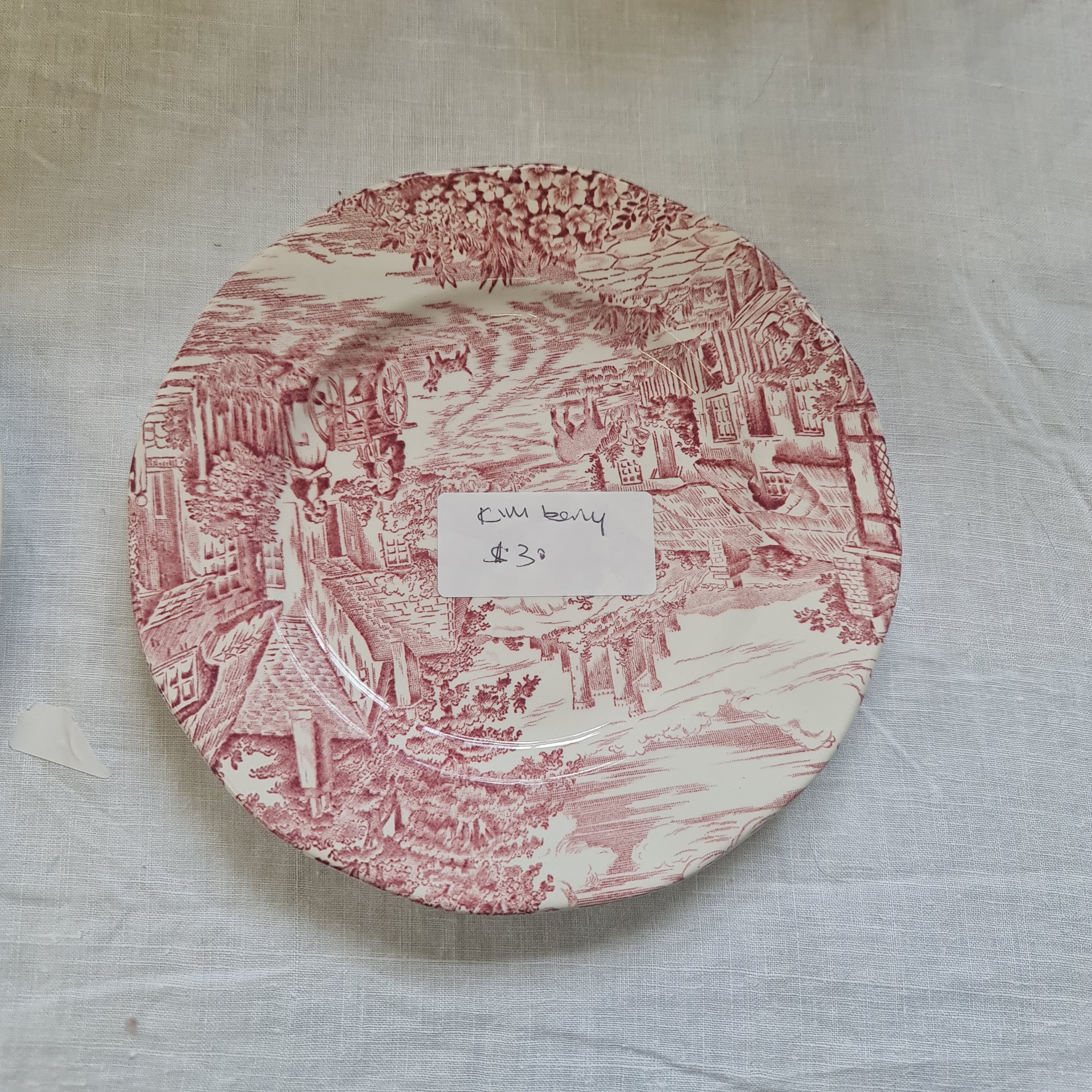 Vintage cranberry side plate