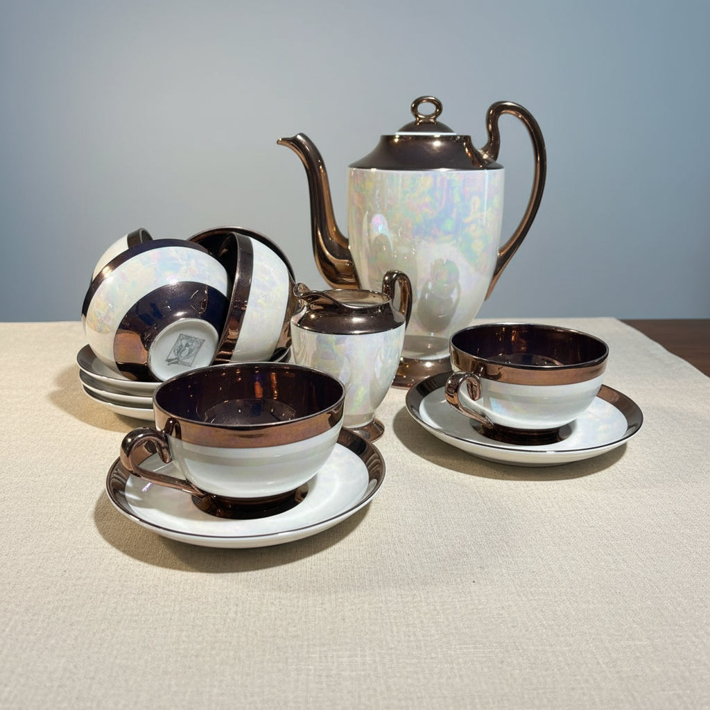 Vintage Czechoslovakian Lustreware Tea Set - 8 Piece Set