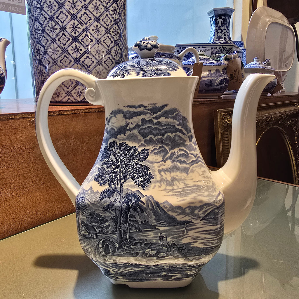 Vintage Royal Warwick Blue and White Coffeepot