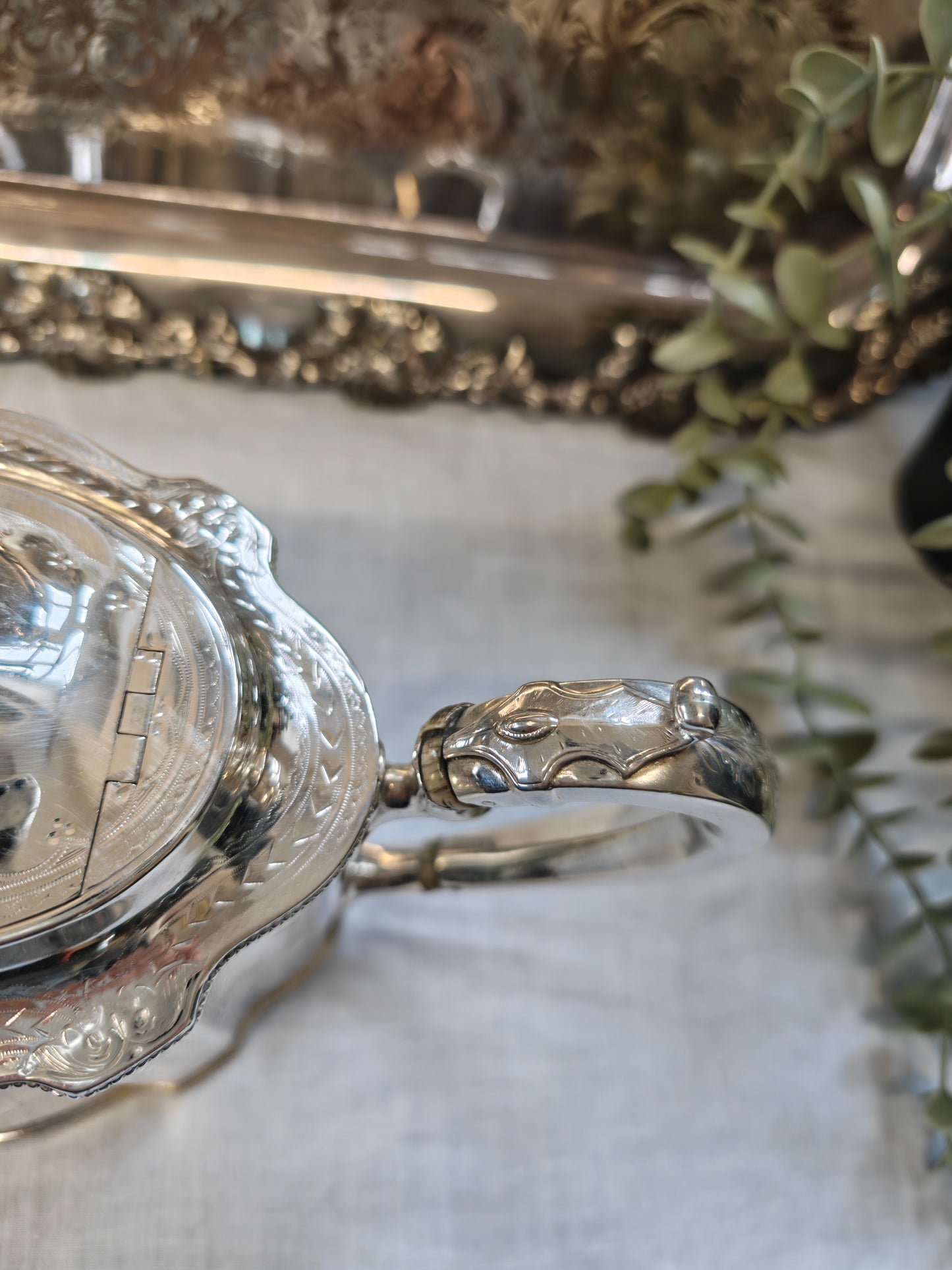 Exquisite Sterling Silver 1867 tea pot Martin Hall & Co London