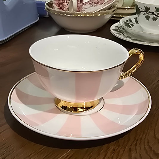 Bombay Duck Pink Stripes Duo Tea Set