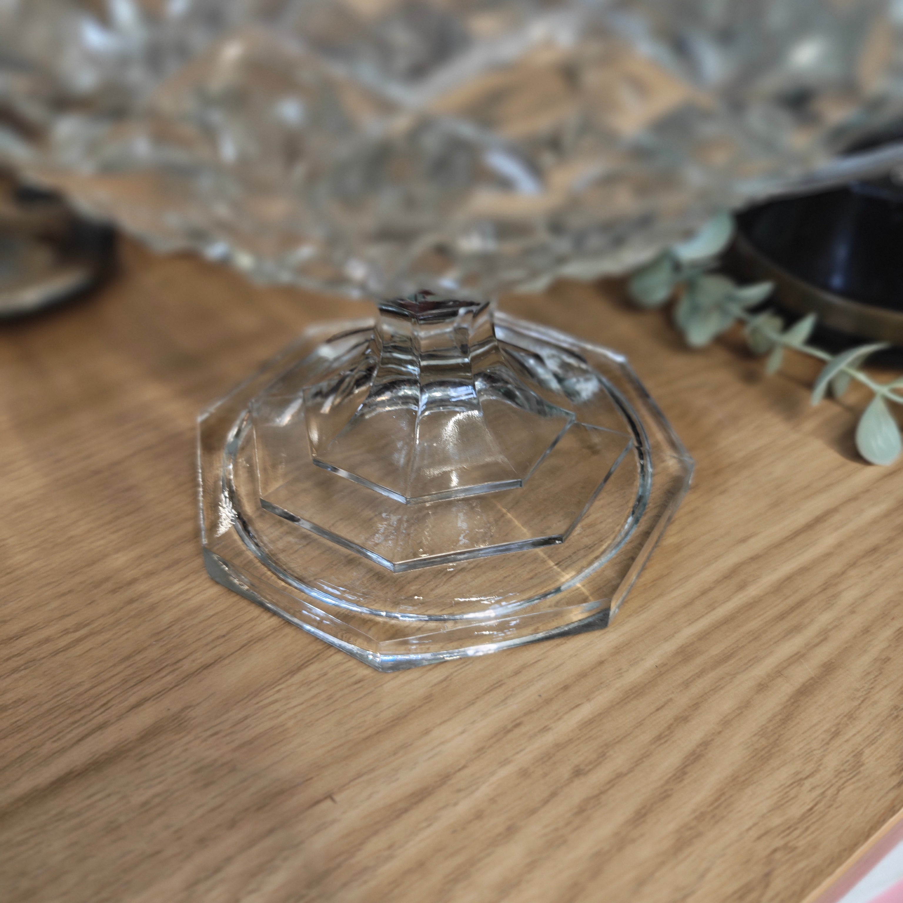 Vintage Pressed Glass Compote or Punch Bowl with a Trophy - 30 x 19 cm