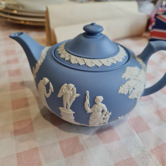 Wedgwood Jasperware light blue tea pot