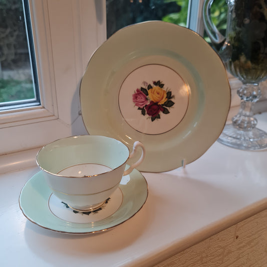 Gorgeous green with Rose fine bone china teaset collection