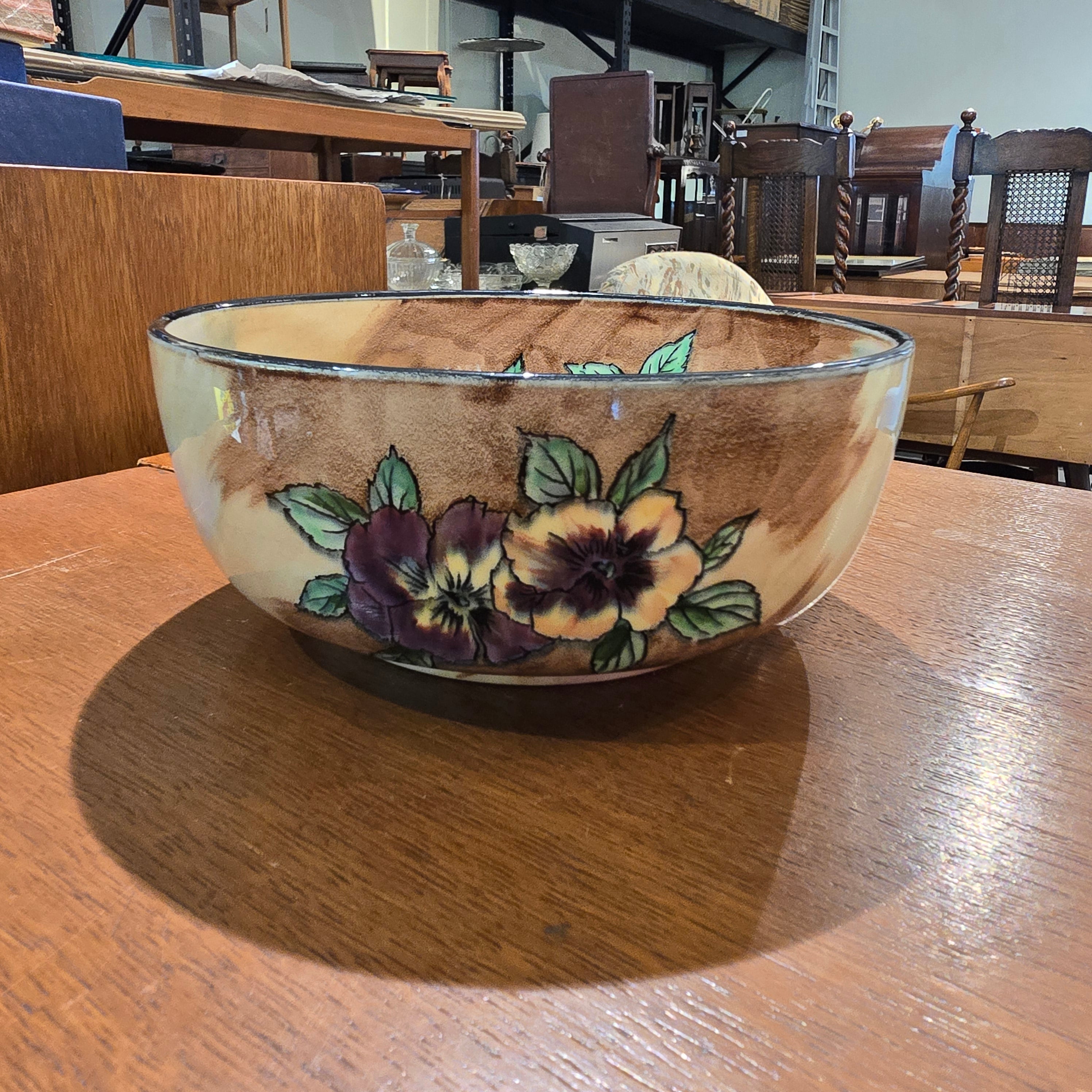 Hand-painted Viola By Tunstall Serving Bowl