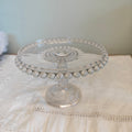 Vintage pressed glass cake stand 001