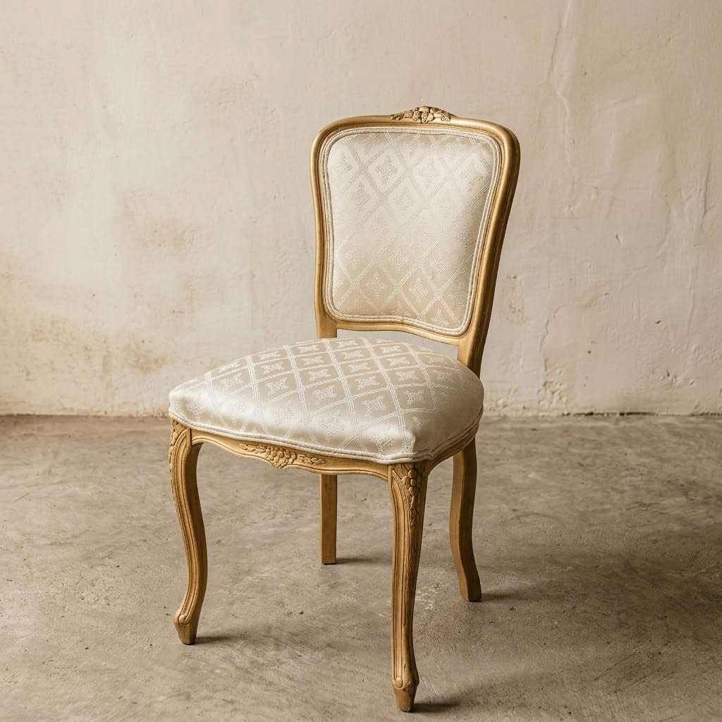 Elegant Antique French Louis XV Style Upholstered Side Chair
