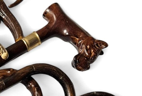 Late 19th Century Great Dane Cane / Walking Stick with Gold Collar