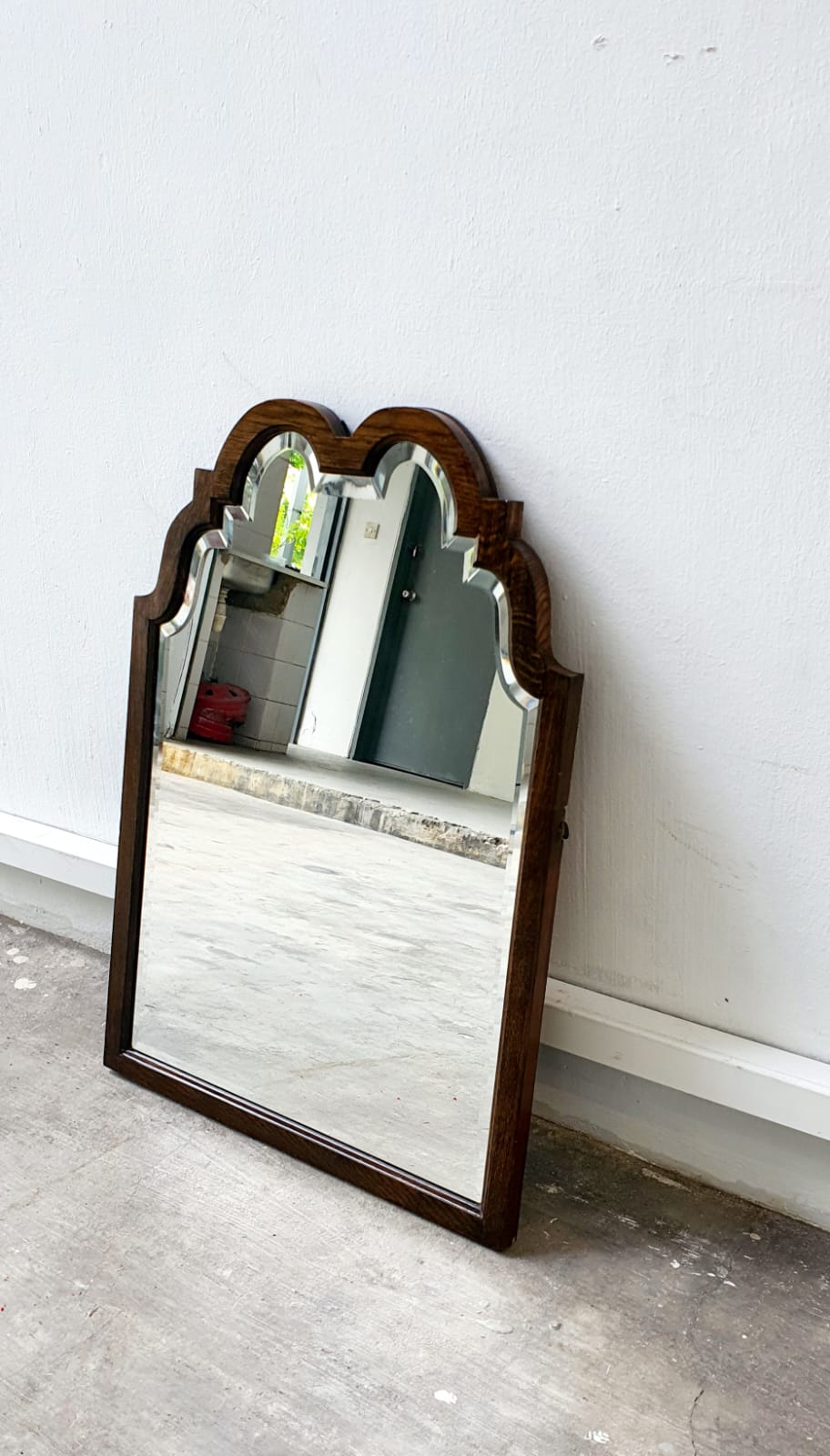 Rare 19th century big oak mirror
