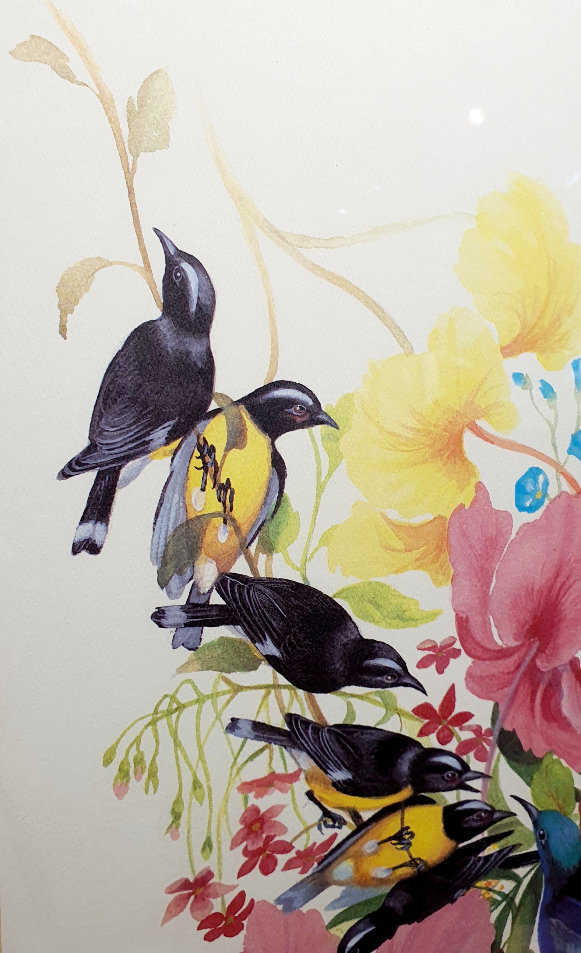 Large Vintage watercolour painting by Marjorie Zaman 1986