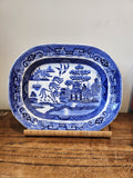 Antique Blue and White Old Willow Big Platter/Serving Dish